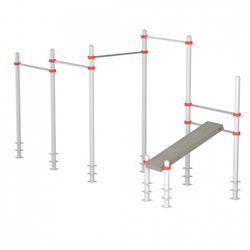 Комплекс из четырех перекладин и скамейки для пресса Iron King S816