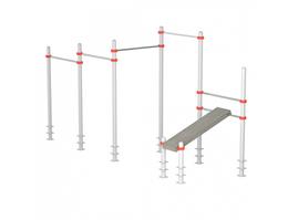 Комплекс из четырех перекладин и скамейки для пресса Iron King S816