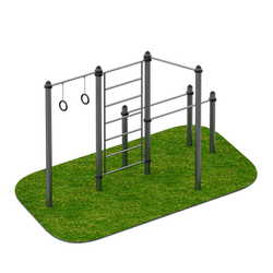 Комплекс снарядов – кольца гимнастические, турник, шведская стенка, брусья ARWOK021