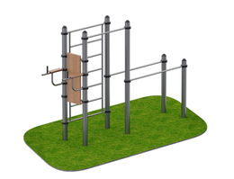 Комплекс снарядов – турник, брусья, вертикальный пресс, шведская стенка ARWOK018