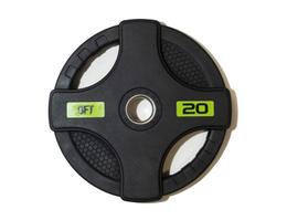 Диск олимпийский обрезиненный Original Fittools FT-2HGP-20 с двумя хватами 20 кг