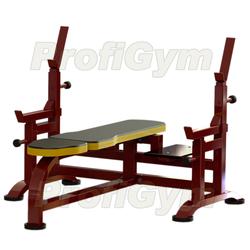Скамья для жима с упорами и подножками усиленная 2СК-0041-HР